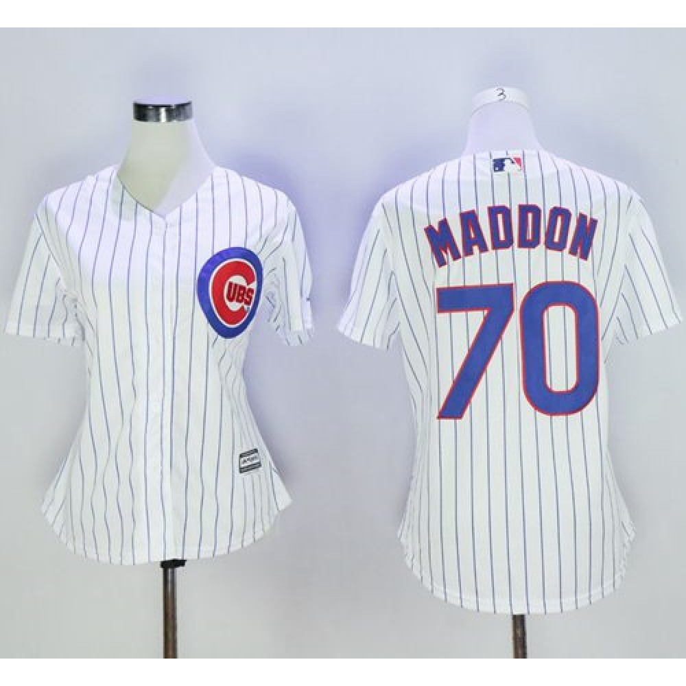 Cubs #70 Joe Maddon White(Blue Strip) Women's Home Stitched MLB Jersey Cubs #70 Joe Maddon White(Blue Strip) Women's Home Stitched MLB Jersey