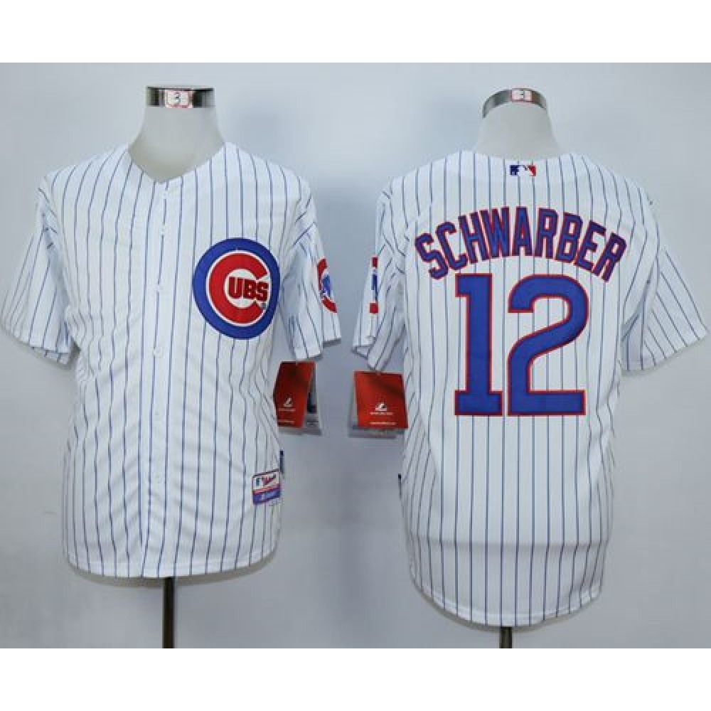 Cubs #12 Kyle Schwarber White Strip Cool Base Stitched MLB Jersey Cubs #12 Kyle Schwarber White Strip Cool Base Stitched MLB Jersey