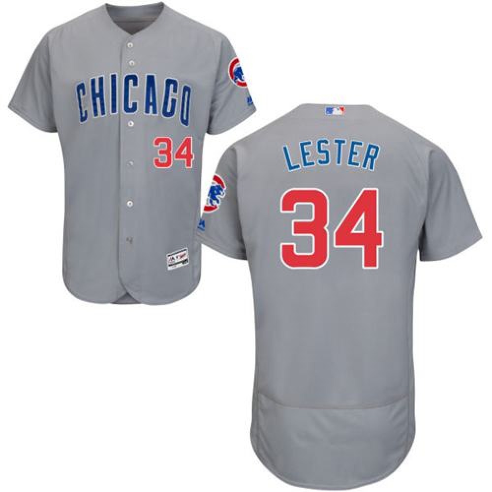 Cubs #34 Jon Lester Grey Flexbase Authentic Collection Road Stitched MLB Jersey Cubs #34 Jon Lester Grey Flexbase Authentic Collection Road Stitched MLB Jersey