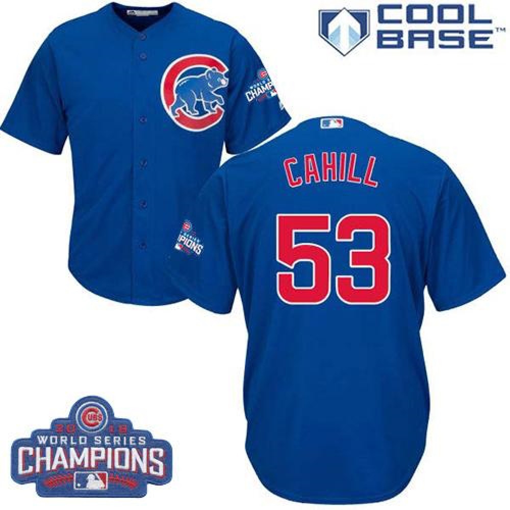 Cubs #53 Trevor Cahill Blue Alternate 2016 World Series Champions Stitched Youth MLB Jersey Cubs #53 Trevor Cahill Blue Alternate 2016 World Series Champions Stitched Youth MLB Jersey
