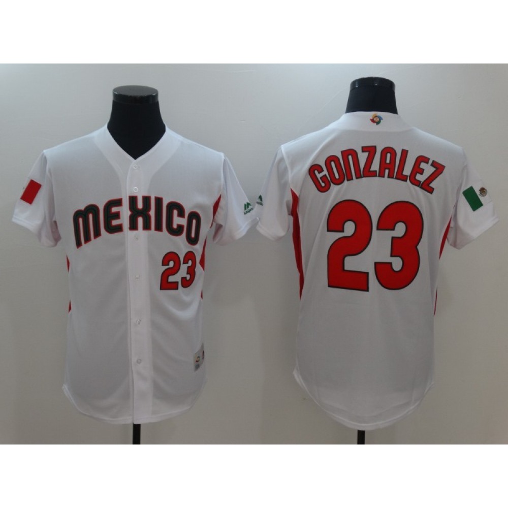 Men's Mexico Baseball #23 Adrian Gonzalez White 2017 World Baseball Classic Stitched WBC Jersey Men's Mexico Baseball #23 Adrian Gonzalez White 2017 World Baseball Classic Stitched WBC Jersey