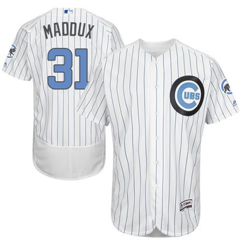 Cubs #31 Greg Maddux White(Blue Strip) Flexbase Authentic Collection 2016 Father's Day Stitched MLB Jersey Cubs #31 Greg Maddux White(Blue Strip) Flexbase Authentic Collection 2016 Father's Day Stitched MLB Jersey