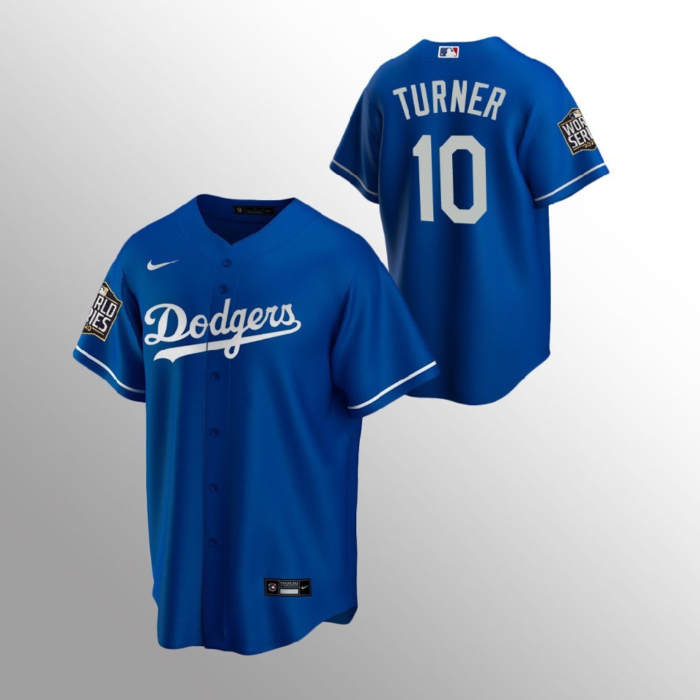 Men's Los Angeles Dodgers #10 Justin Turner Blue 2020 World Series Bound stitched Jersey Men's Los Angeles Dodgers #10 Justin Turner Blue 2020 World Series Bound stitched Jersey
