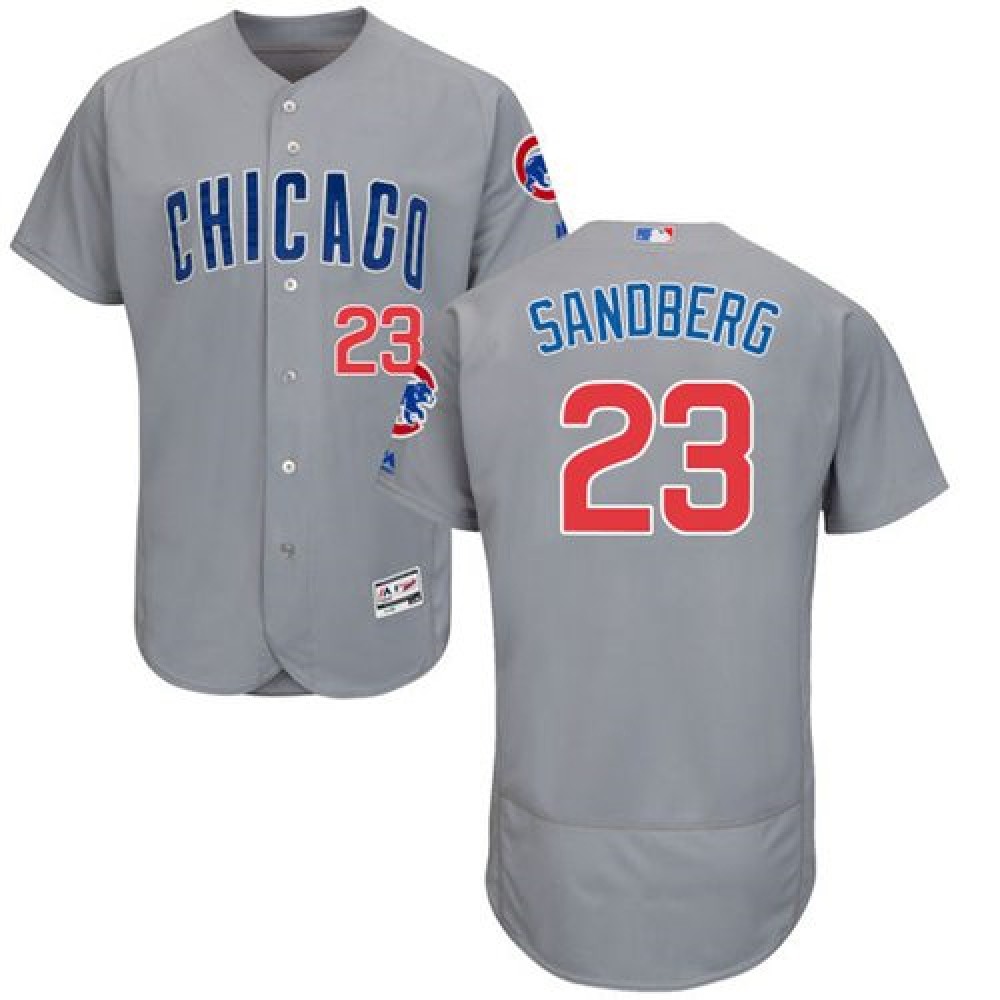 Cubs #23 Ryne Sandberg Grey Flexbase Authentic Collection Road Stitched MLB Jersey Cubs #23 Ryne Sandberg Grey Flexbase Authentic Collection Road Stitched MLB Jersey