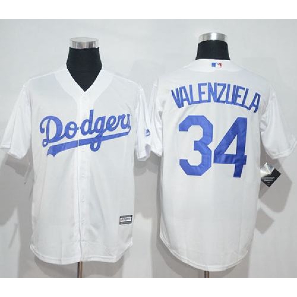 Dodgers #34 Fernando Valenzuela White New Cool Base Stitched MLB Jersey Dodgers #34 Fernando Valenzuela White New Cool Base Stitched MLB Jersey