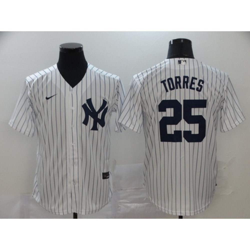 Men's New York Yankees #25 Gleyber Torres White Cool Base Stitched MLB Jersey Men's New York Yankees #25 Gleyber Torres White Cool Base Stitched MLB Jersey