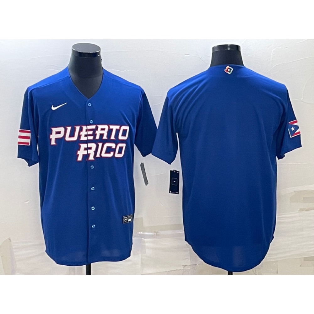 Men's Puerto Rico Baseball Blank 2023 Royal World Baseball Classic Stitched Jersey Men's Puerto Rico Baseball Blank 2023 Royal World Baseball Classic Stitched Jersey