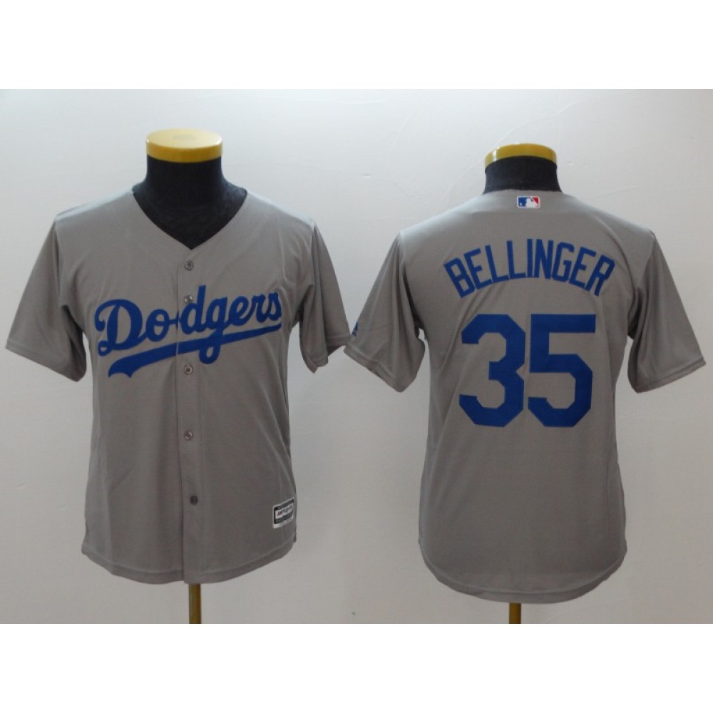 Youth Los Angeles Dodgers #35 Cody Bellinger Gray Cool Base Stitched MLB Jersey Youth Los Angeles Dodgers #35 Cody Bellinger Gray Cool Base Stitched MLB Jersey