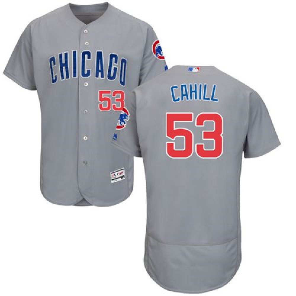 Cubs #53 Trevor Cahill Grey Flexbase Authentic Collection Road Stitched MLB Jersey Cubs #53 Trevor Cahill Grey Flexbase Authentic Collection Road Stitched MLB Jersey