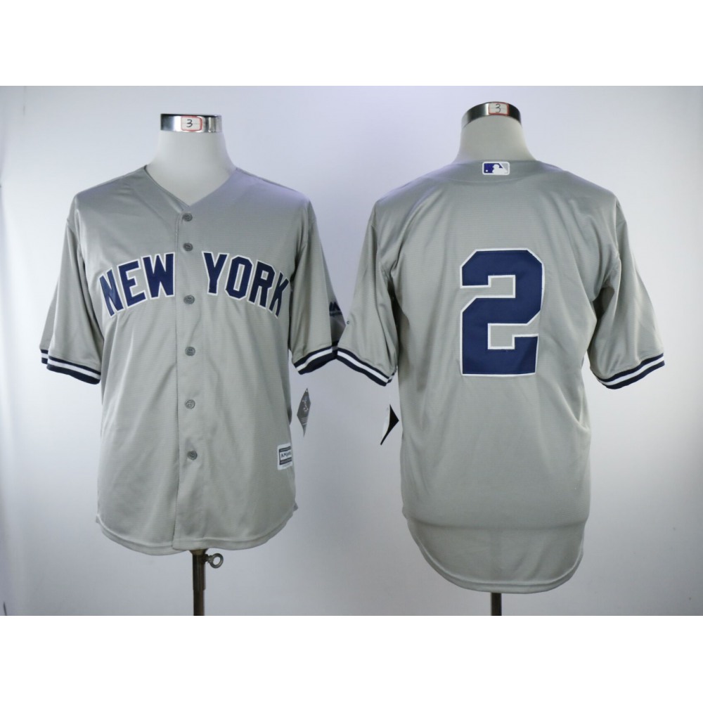 Men's New York Yankees #2 Derek Jeter Gray Cool Base Stitched MLB Jersey Men's New York Yankees #2 Derek Jeter Gray Cool Base Stitched MLB Jersey