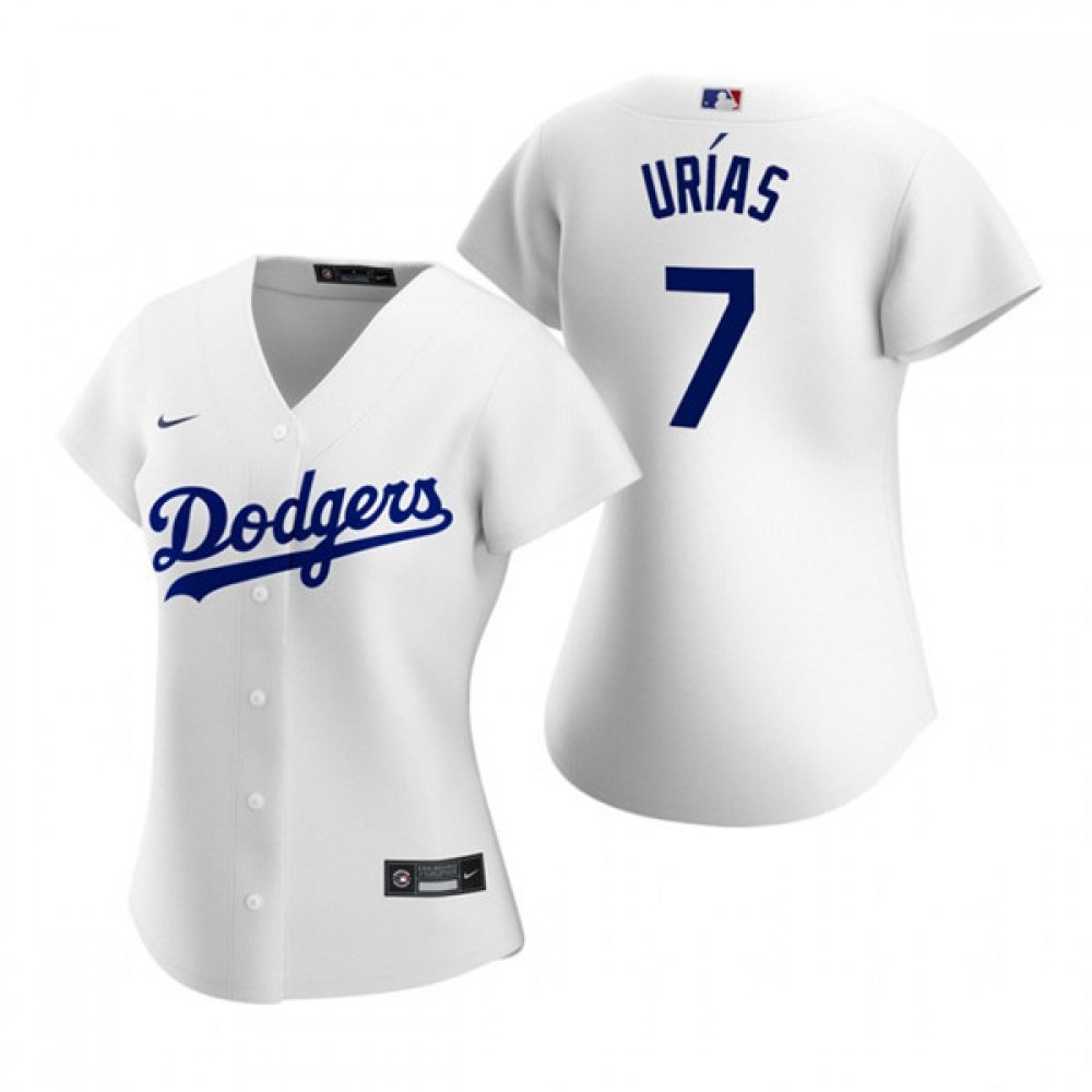 Women's Los Angeles Dodgers #7 Julio Urias White Stitched MLB Jersey(Run Small) Women's Los Angeles Dodgers #7 Julio Urias White Stitched MLB Jersey(Run Small)