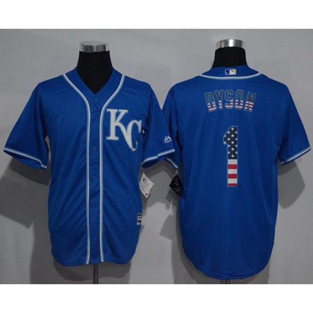 Royals #1 Jarrod Dyson Blue USA Flag Fashion Stitched MLB Jersey Royals #1 Jarrod Dyson Blue USA Flag Fashion Stitched MLB Jersey