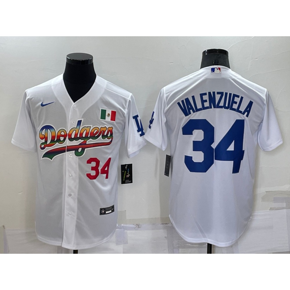 Men's Los Angeles Dodgers #34 Toro Valenzuela White Cool Base Stitched Baseball Jersey Men's Los Angeles Dodgers #34 Toro Valenzuela White Cool Base Stitched Baseball Jersey
