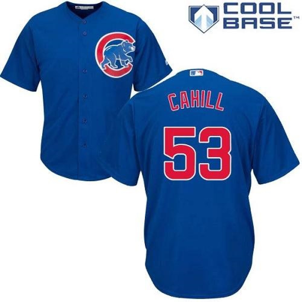 Cubs #53 Trevor Cahill Blue New Cool Base Stitched MLB Jersey Cubs #53 Trevor Cahill Blue New Cool Base Stitched MLB Jersey
