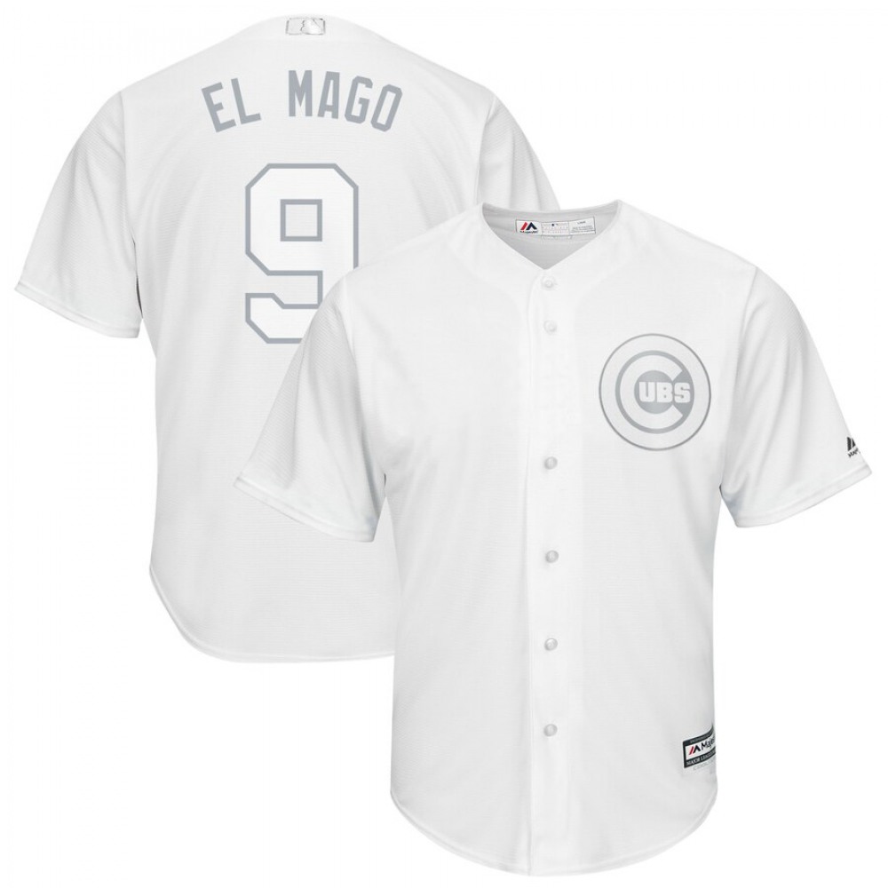 Men's Chicago Cubs #9 Javier Baez "El Mago" Majestic White 2019 Players' Weekend Replica Player Stitched MLB Jersey Men's Chicago Cubs #9 Javier Baez "El Mago" Majestic White 2019 Players' Weekend Replica Player Stitched MLB Jersey
