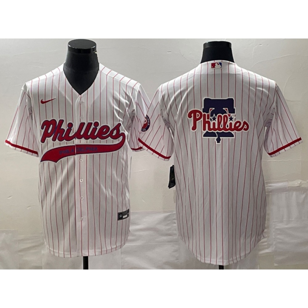 Men's Philadelphia Phillies White Team Big Logo Cool Base Stitched Baseball Jersey Men's Philadelphia Phillies White Team Big Logo Cool Base Stitched Baseball Jersey