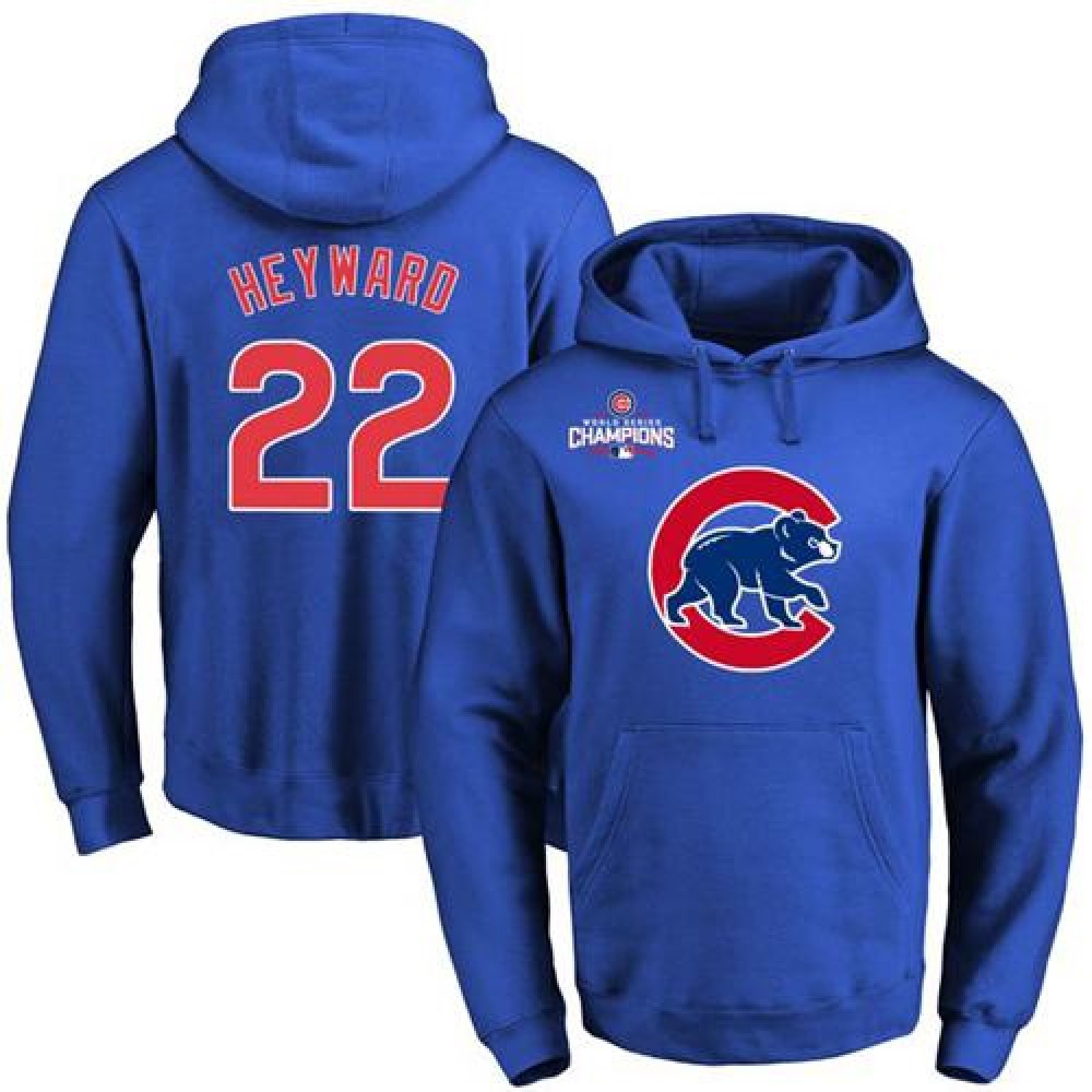 Cubs #22 Jason Heyward Blue 2016 World Series Champions Primary Logo Pullover MLB Hoodie Cubs #22 Jason Heyward Blue 2016 World Series Champions Primary Logo Pullover MLB Hoodie
