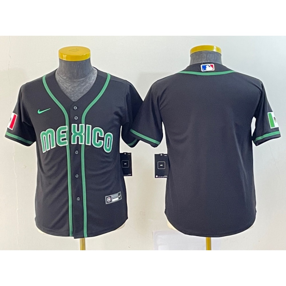 Women's Mexico Baseball Blank 2023 Black World Baseball Classic Stitched Jersey(Run Small) Women's Mexico Baseball Blank 2023 Black World Baseball Classic Stitched Jersey(Run Small)