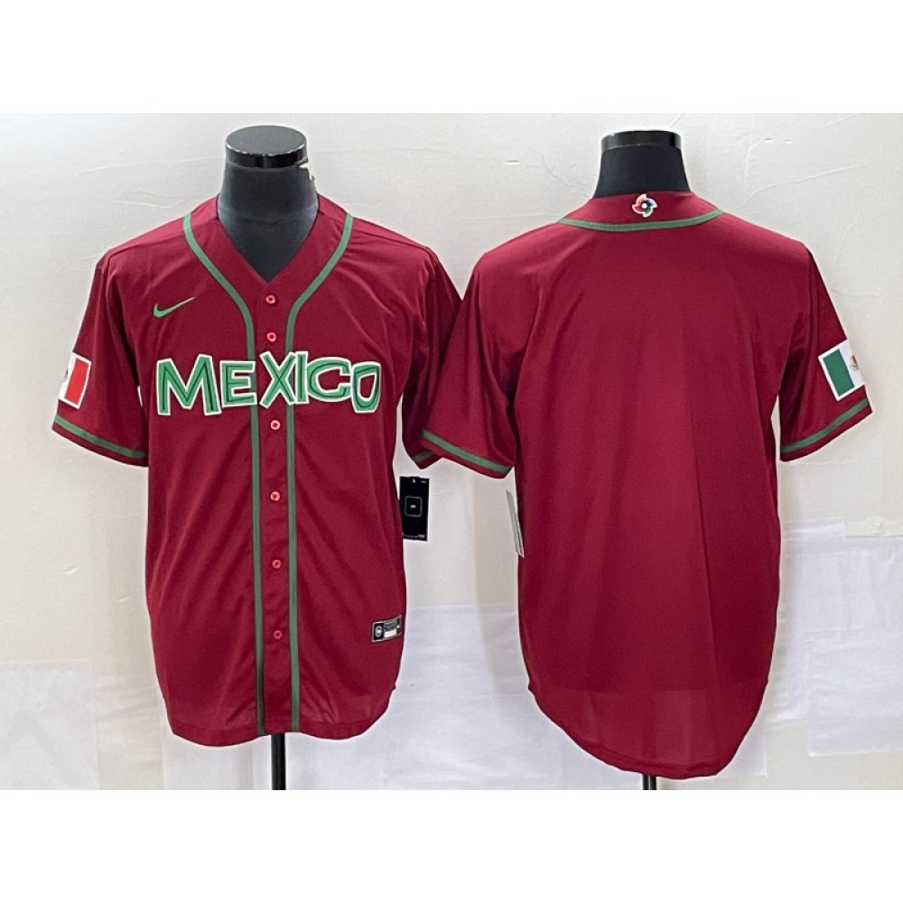 Men's Mexico Baseball Blank 2023 Red World Baseball Classic Stitched Jersey Men's Mexico Baseball Blank 2023 Red World Baseball Classic Stitched Jersey
