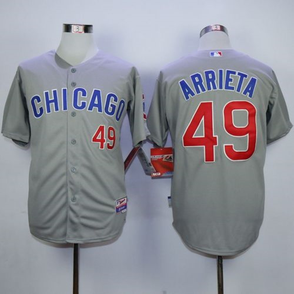 Cubs #49 Jake Arrieta Grey Road Cool Base Stitched MLB Jersey Cubs #49 Jake Arrieta Grey Road Cool Base Stitched MLB Jersey