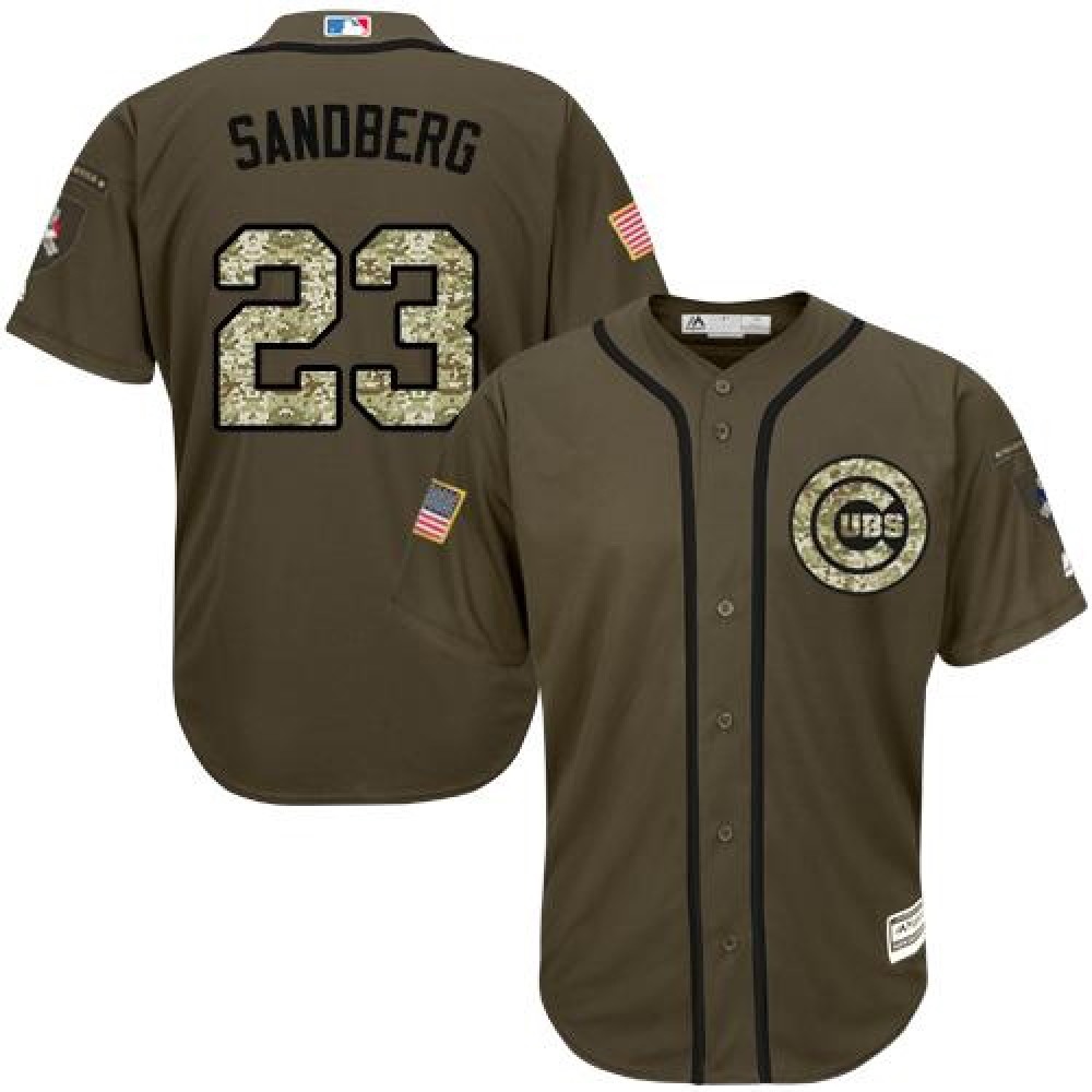 Cubs #23 Ryne Sandberg Green Salute to Service Stitched Youth MLB Jersey Cubs #23 Ryne Sandberg Green Salute to Service Stitched Youth MLB Jersey