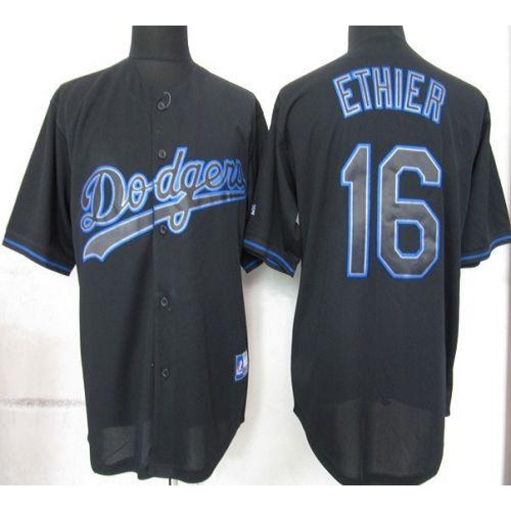 Dodgers #16 Andre Ethier Black Fashion Stitched MLB Jersey Dodgers #16 Andre Ethier Black Fashion Stitched MLB Jersey