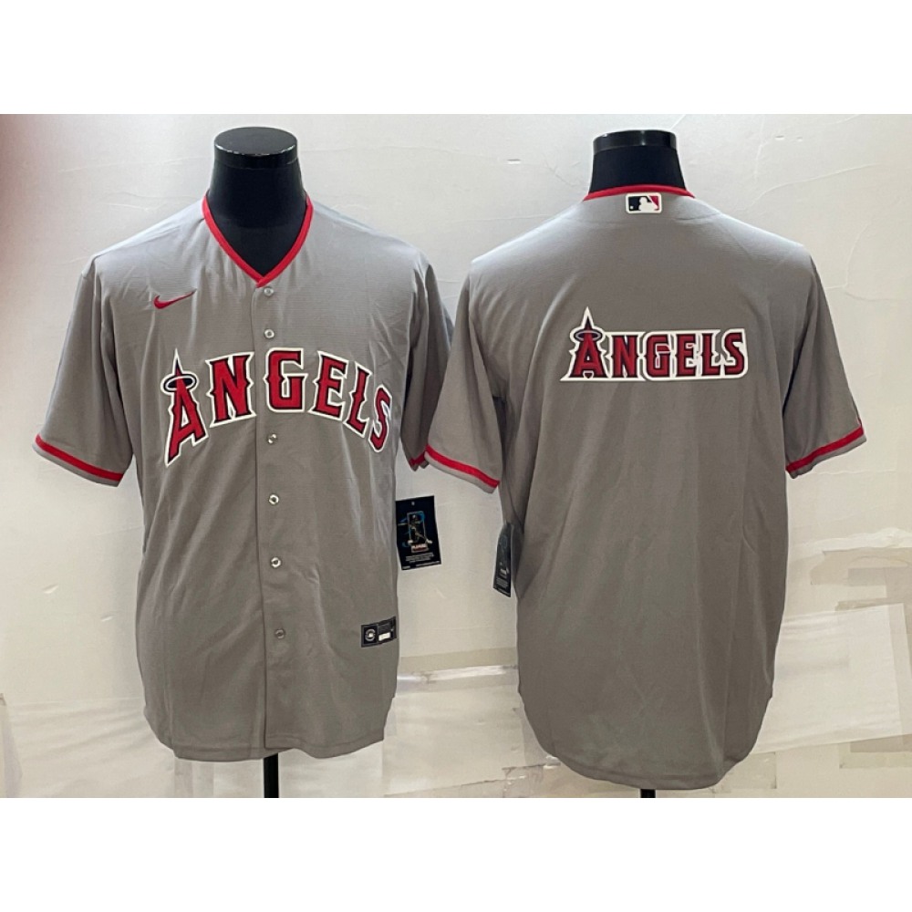 Men's Los Angeles Angels Gray Team Big Logo Cool Base Stitched Jersey Men's Los Angeles Angels Gray Team Big Logo Cool Base Stitched Jersey