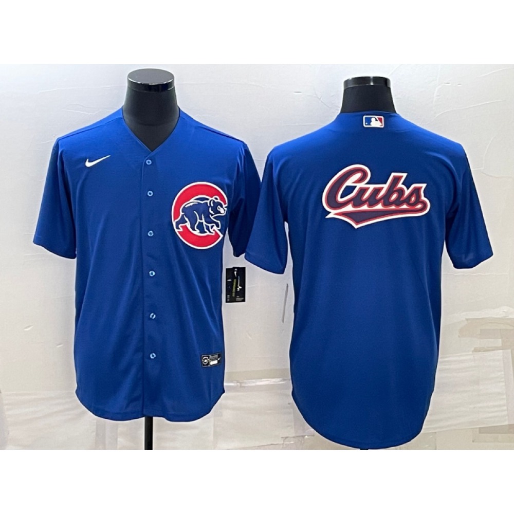 Men's Chicago Cubs Royal Team Big Logo Cool Base Stitched Jersey Men's Chicago Cubs Royal Team Big Logo Cool Base Stitched Jersey