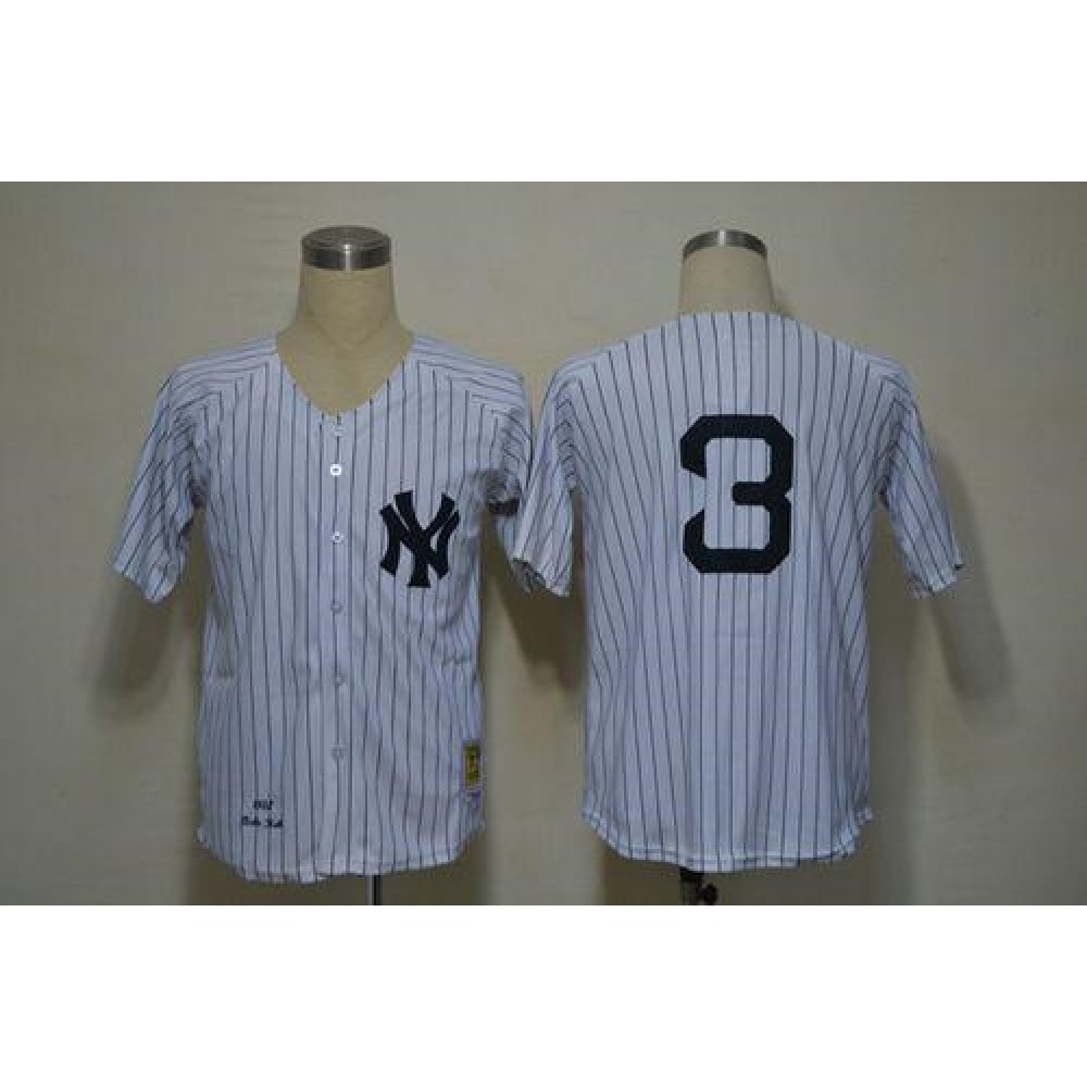 Mitchell And Ness 1932 Yankees #3 Babe Ruth White Throwback Stitched MLB Jersey