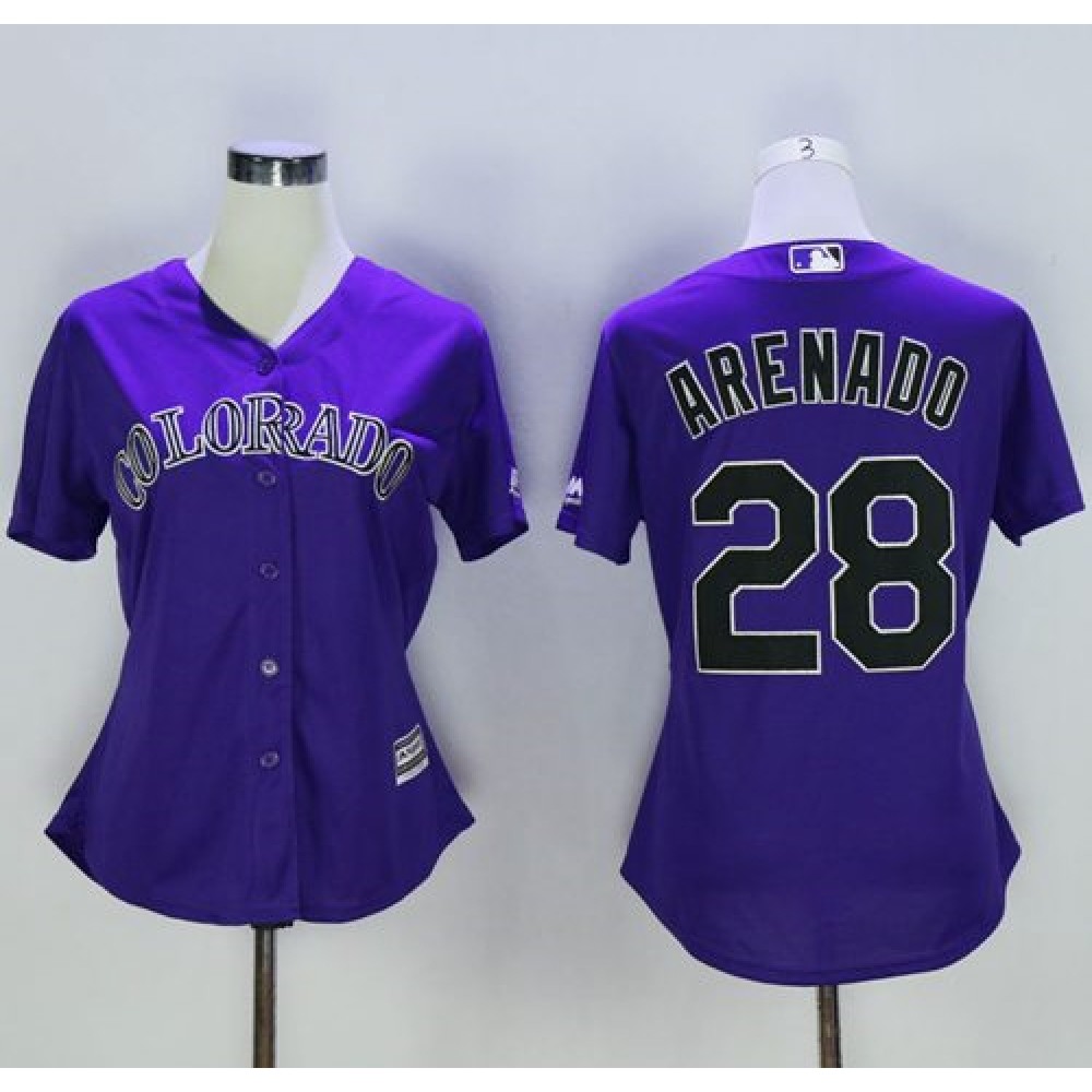 Rockies #28 Nolan Arenado Purple Alternate Women's Stitched MLB Jersey Rockies #28 Nolan Arenado Purple Alternate Women's Stitched MLB Jersey