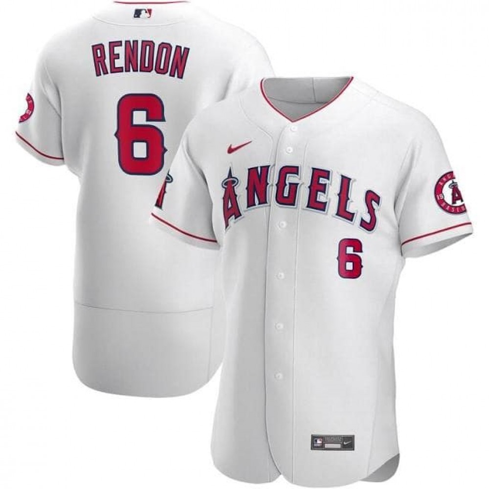 Men's Los Angeles Angels #6 Anthony Rendon White Stitched MLB Jersey Men's Los Angeles Angels #6 Anthony Rendon White Stitched MLB Jersey
