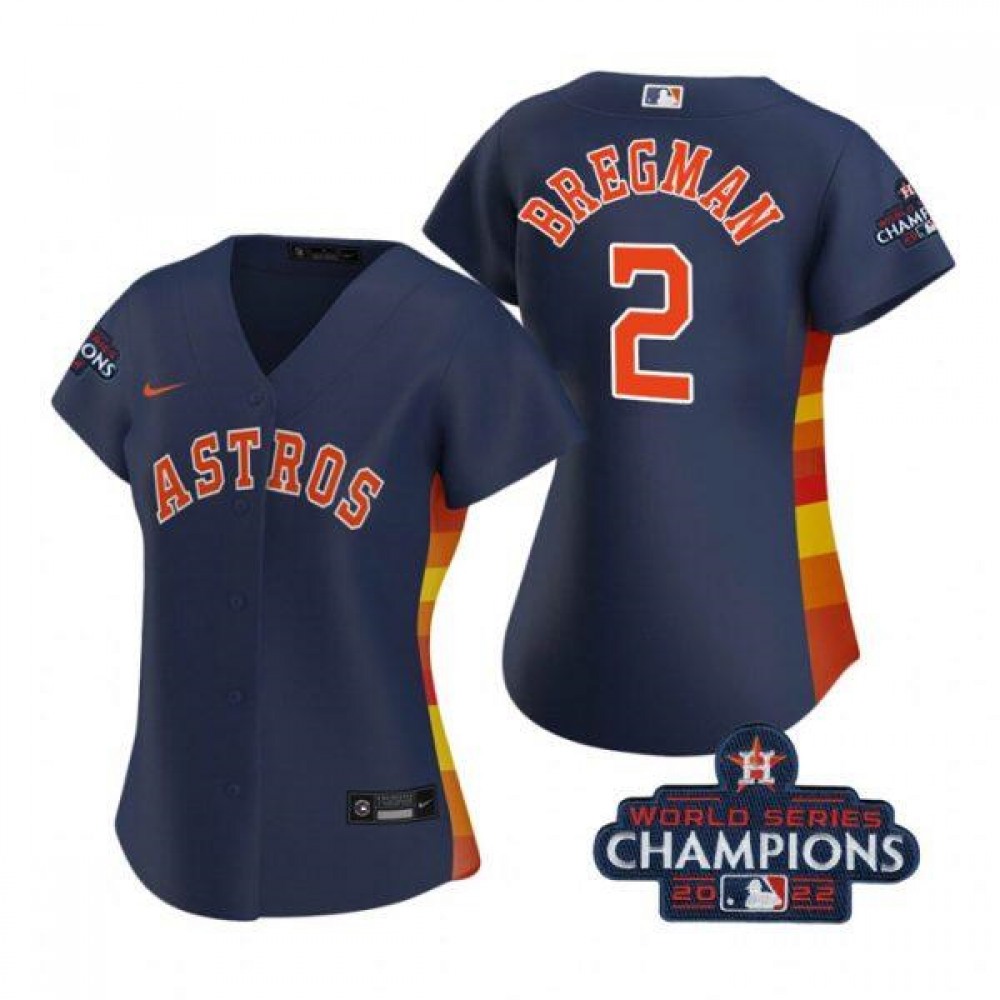 Women's Houston Astros #2 Alex Bregman Navy 2022 World Series Champions Cool Base Stitched Baseball Jersey(Run Small) Women's Houston Astros #2 Alex Bregman Navy 2022 World Series Champions Cool Base Stitched Baseball Jersey(Run Small)