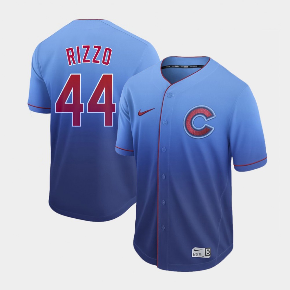 Men's Chicago Cubs #44 Anthony Rizzo Blue Fade Stitched MLB Jersey Men's Chicago Cubs #44 Anthony Rizzo Blue Fade Stitched MLB Jersey