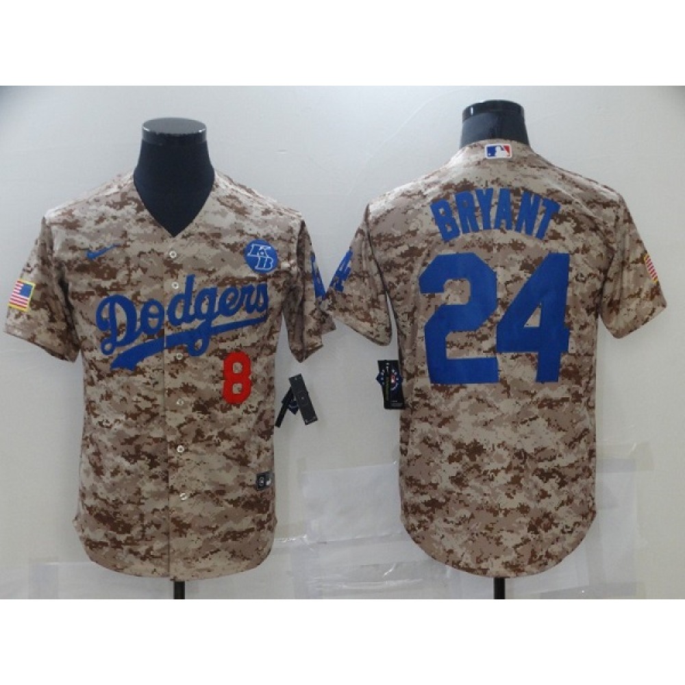 Men's Los Angeles Dodgers Front #8 Back #24 Kobe Bryant With KB Patch 2021 Camo Cool Base Stitched Baseball Jersey Men's Los Angeles Dodgers Front #8 Back #24 Kobe Bryant With KB Patch 2021 Camo Cool Base Stitched Baseball Jersey