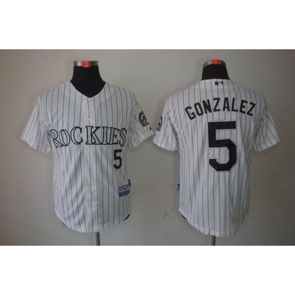 Rockies #5 Carlos Gonzalez Stitched White Cool Base MLB Jersey Rockies #5 Carlos Gonzalez Stitched White Cool Base MLB Jersey