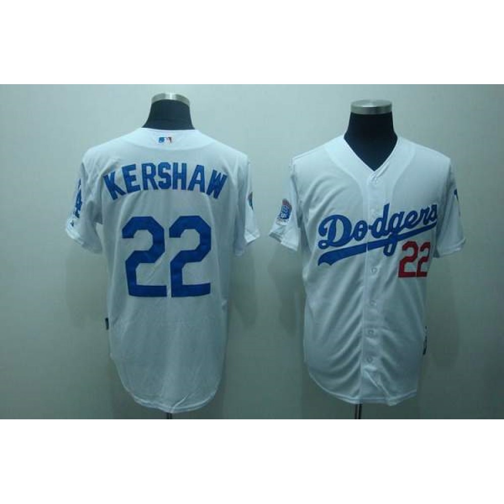 Dodgers #22 Clayton Kershaw Stitched White MLB Jersey Dodgers #22 Clayton Kershaw Stitched White MLB Jersey