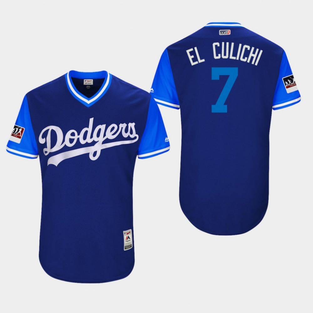 Men's Los Angeles Dodgers #7 Julio Urias "EL CULiCHi" Blue Players Weekend Stitched Jersey Men's Los Angeles Dodgers #7 Julio Urias "EL CULiCHi" Blue Players Weekend Stitched Jersey