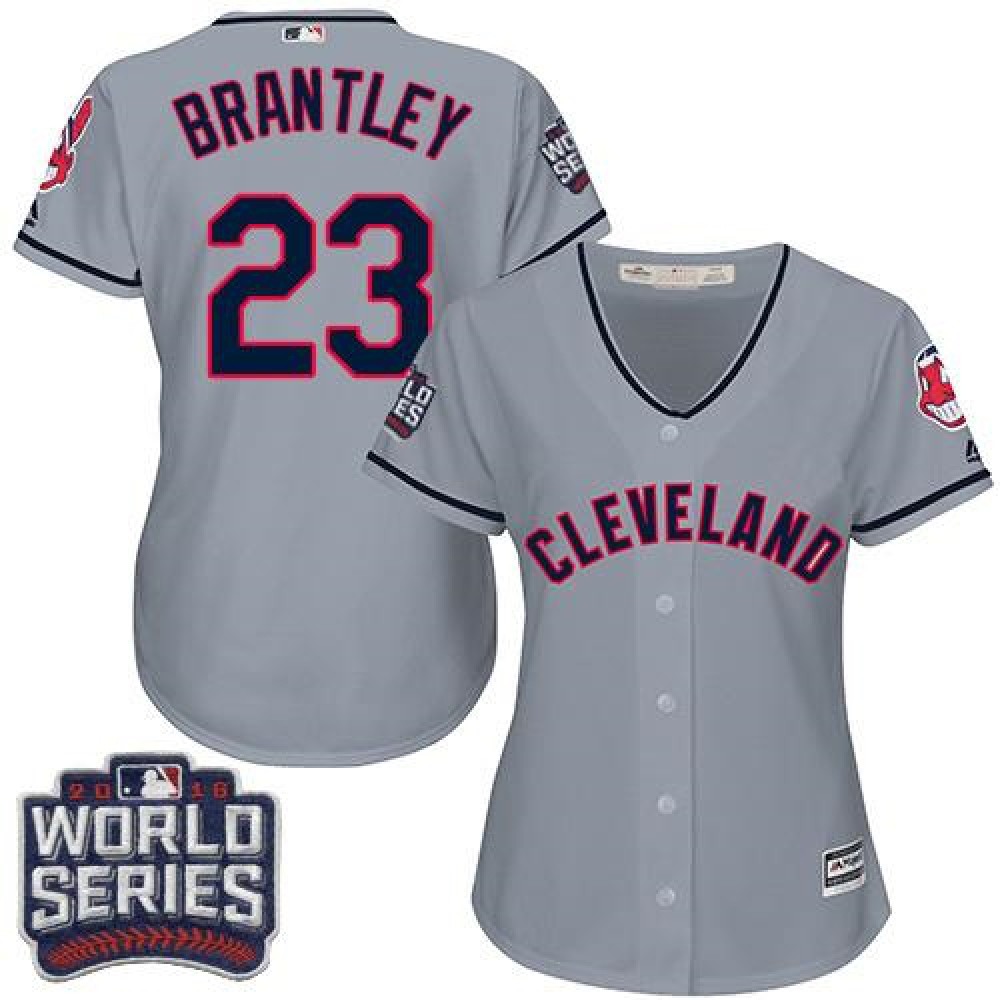 indians #23 Michael Brantley Grey 2016 World Series Bound Women's Road Stitched MLB Jersey indians #23 Michael Brantley Grey 2016 World Series Bound Women's Road Stitched MLB Jersey