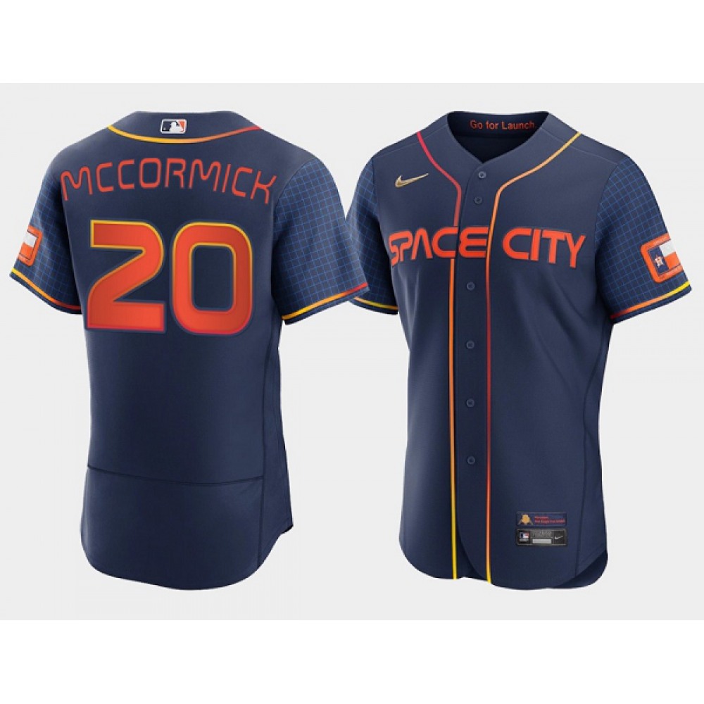 Men's Houston Astros #20 Chas McCormick 2022 Navy City Connect Flex Base Stitched Baseball Jersey Men's Houston Astros #20 Chas McCormick 2022 Navy City Connect Flex Base Stitched Baseball Jersey