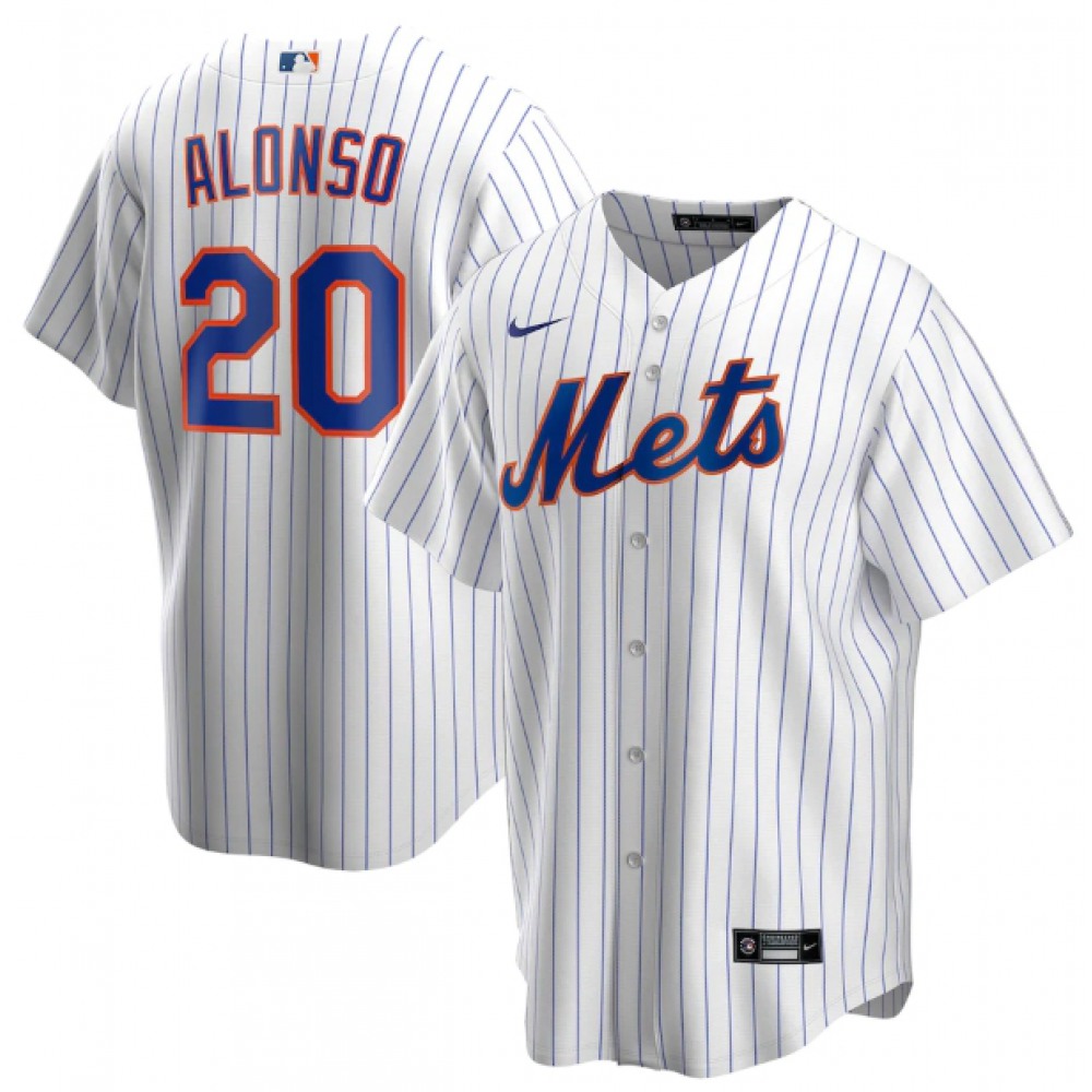 Men's New York Mets #20 Pete Alonso White Cool Base Stitched MLB Jersey