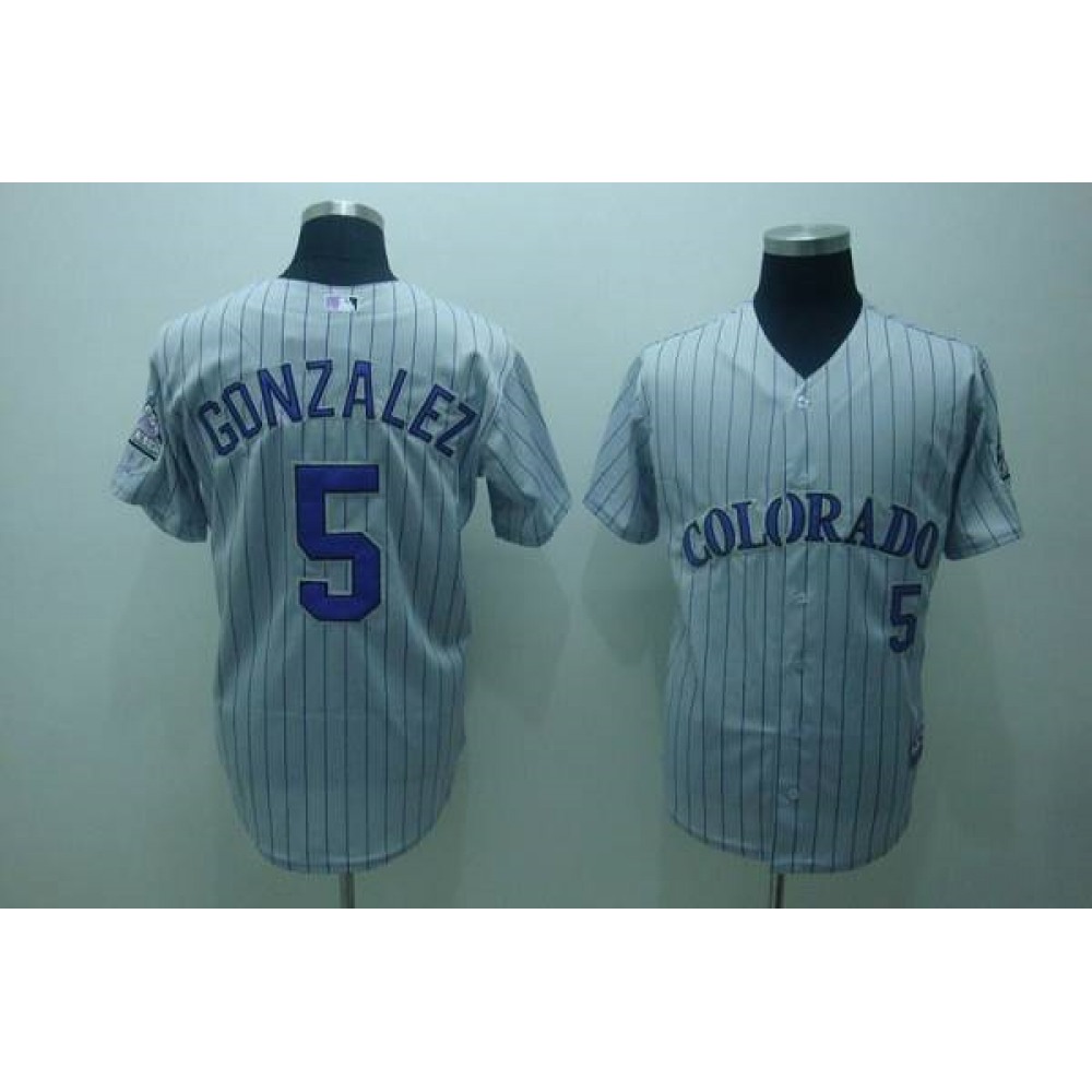 Rockies #5 Carlos Gonzalez Stitched Grey MLB Jersey Rockies #5 Carlos Gonzalez Stitched Grey MLB Jersey