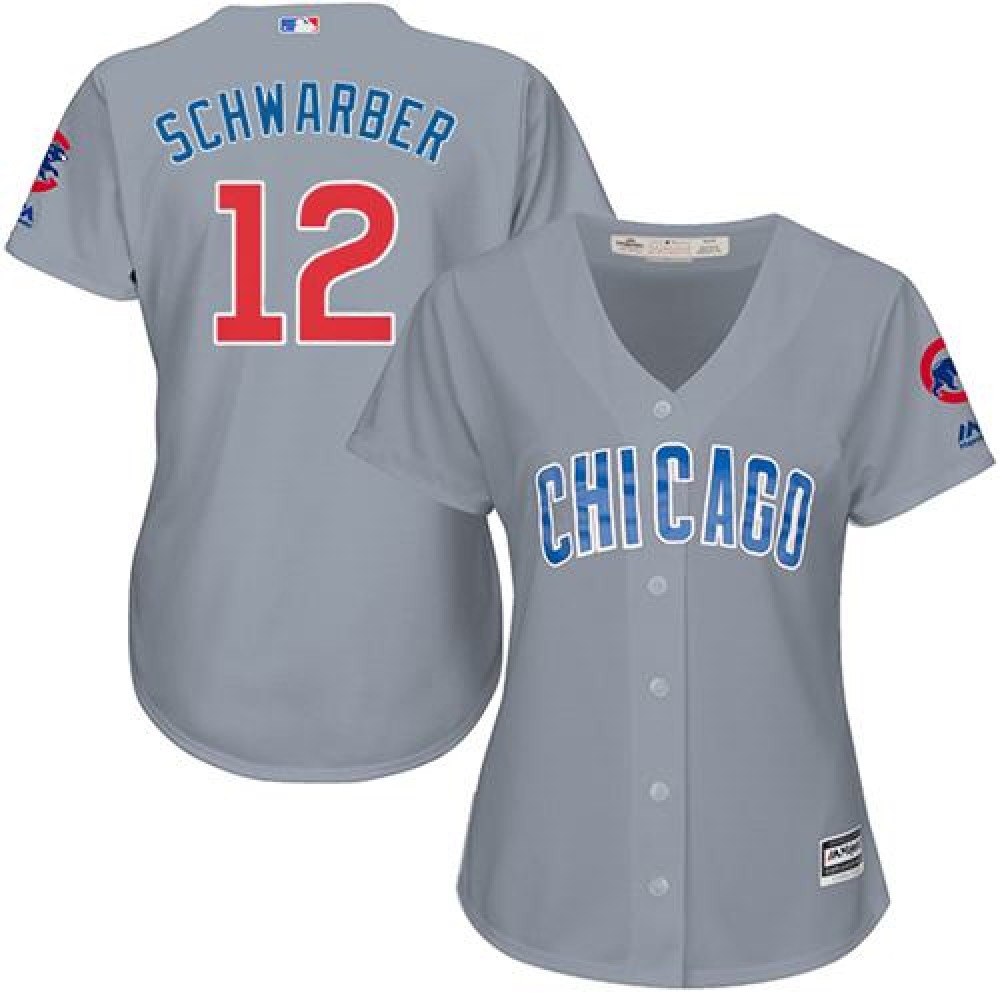 Cubs #12 Kyle Schwarber Grey Road Women's Stitched MLB Jersey Cubs #12 Kyle Schwarber Grey Road Women's Stitched MLB Jersey