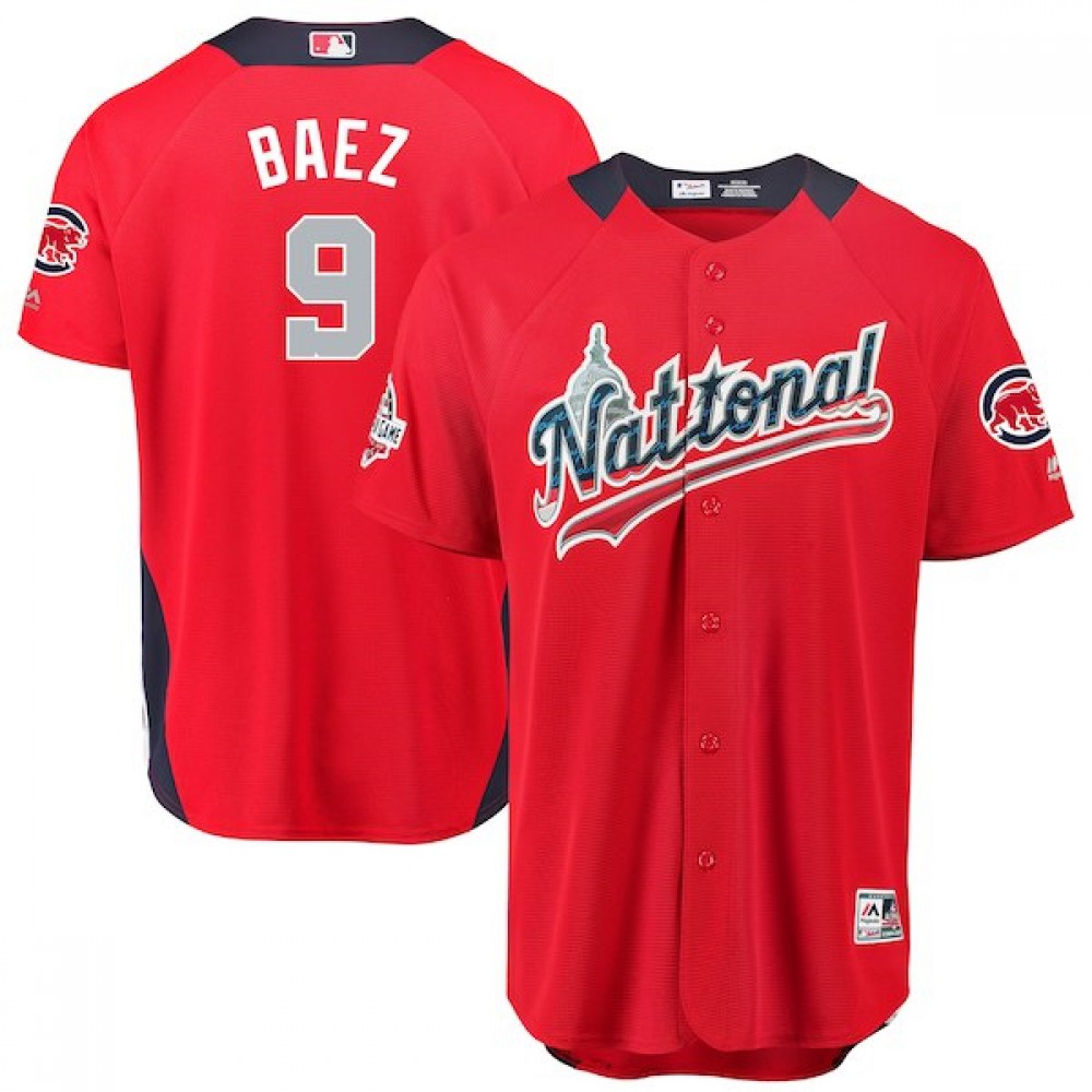 National League #9 Javier Baez Red 2018 MLB All-Star Game Home Run Derby Jersey National League #9 Javier Baez Red 2018 MLB All-Star Game Home Run Derby Jersey