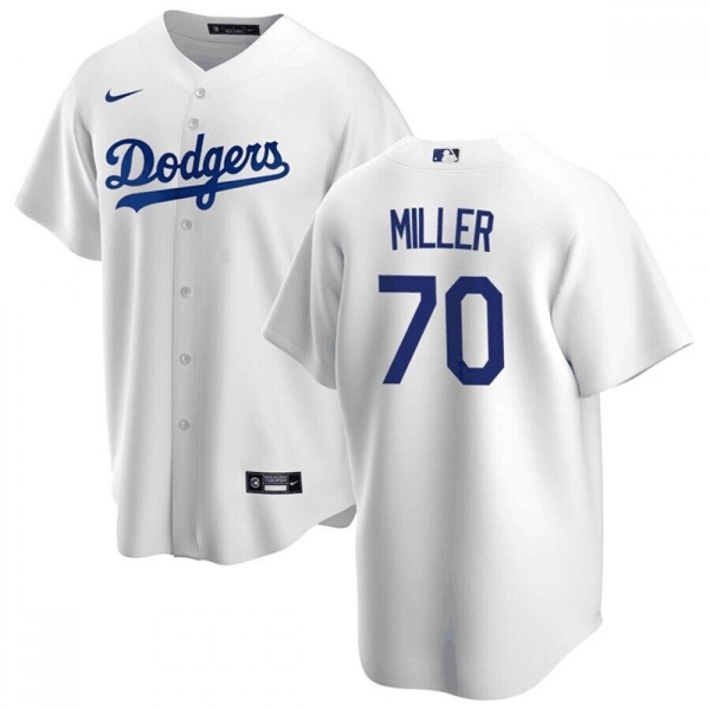 Men's Los Angeles Dodgers #70 Bobby Miller White Cool Base Stitched Baseball Jersey Men's Los Angeles Dodgers #70 Bobby Miller White Cool Base Stitched Baseball Jersey