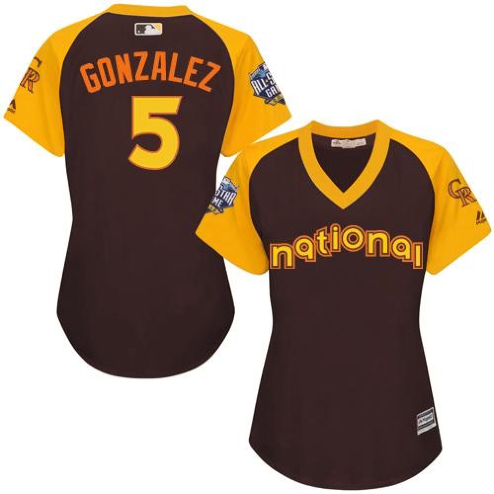 Rockies #5 Carlos Gonzalez Brown 2016 All-Star National League Women's Stitched MLB Jersey Rockies #5 Carlos Gonzalez Brown 2016 All-Star National League Women's Stitched MLB Jersey