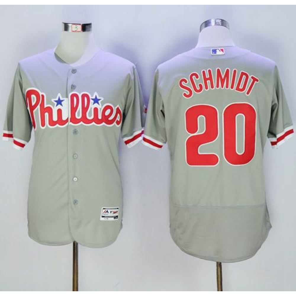 Phillies #20 Mike Schmidt Grey Flexbase Authentic Collection Stitched MLB Jersey Phillies #20 Mike Schmidt Grey Flexbase Authentic Collection Stitched MLB Jersey