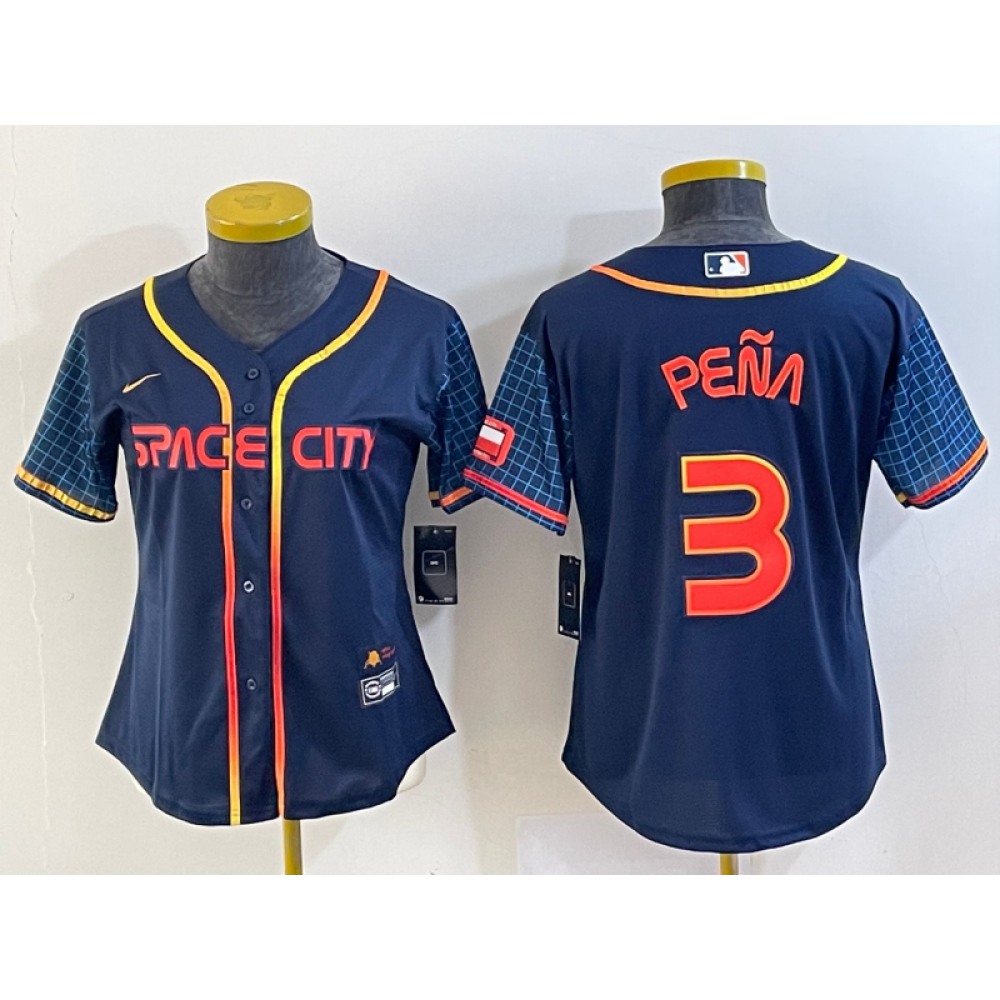 Youth Houston Astros #3 Jeremy Pena Navy 2022 World Series Champions City Connect Stitched BaseballJersey Youth Houston Astros #3 Jeremy Pena Navy 2022 World Series Champions City Connect Stitched BaseballJersey