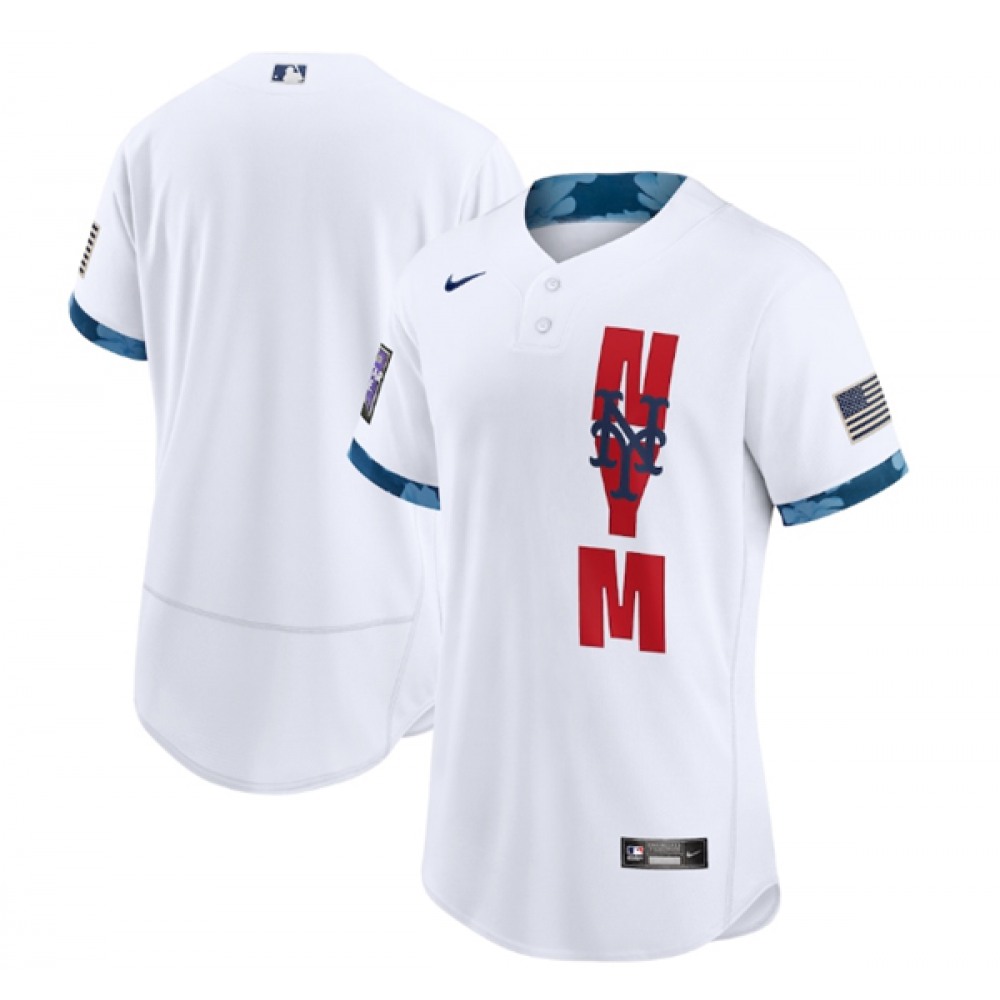 Men's New York Mets Blank 2021 White All-Star Flex Base Stitched MLB Jersey Men's New York Mets Blank 2021 White All-Star Flex Base Stitched MLB Jersey