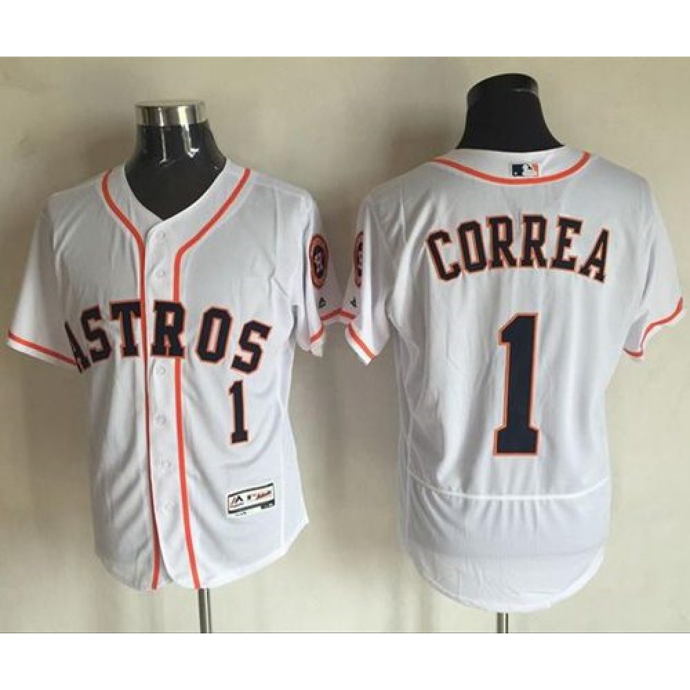 Astros #1 Carlos Correa White Flexbase Authentic Collection Stitched MLB Jersey Astros #1 Carlos Correa White Flexbase Authentic Collection Stitched MLB Jersey