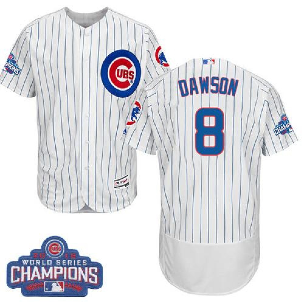 Cubs #8 Andre Dawson White Flexbase Authentic Collection 2016 World Series Champions Stitched MLB Jersey Cubs #8 Andre Dawson White Flexbase Authentic Collection 2016 World Series Champions Stitched MLB Jersey